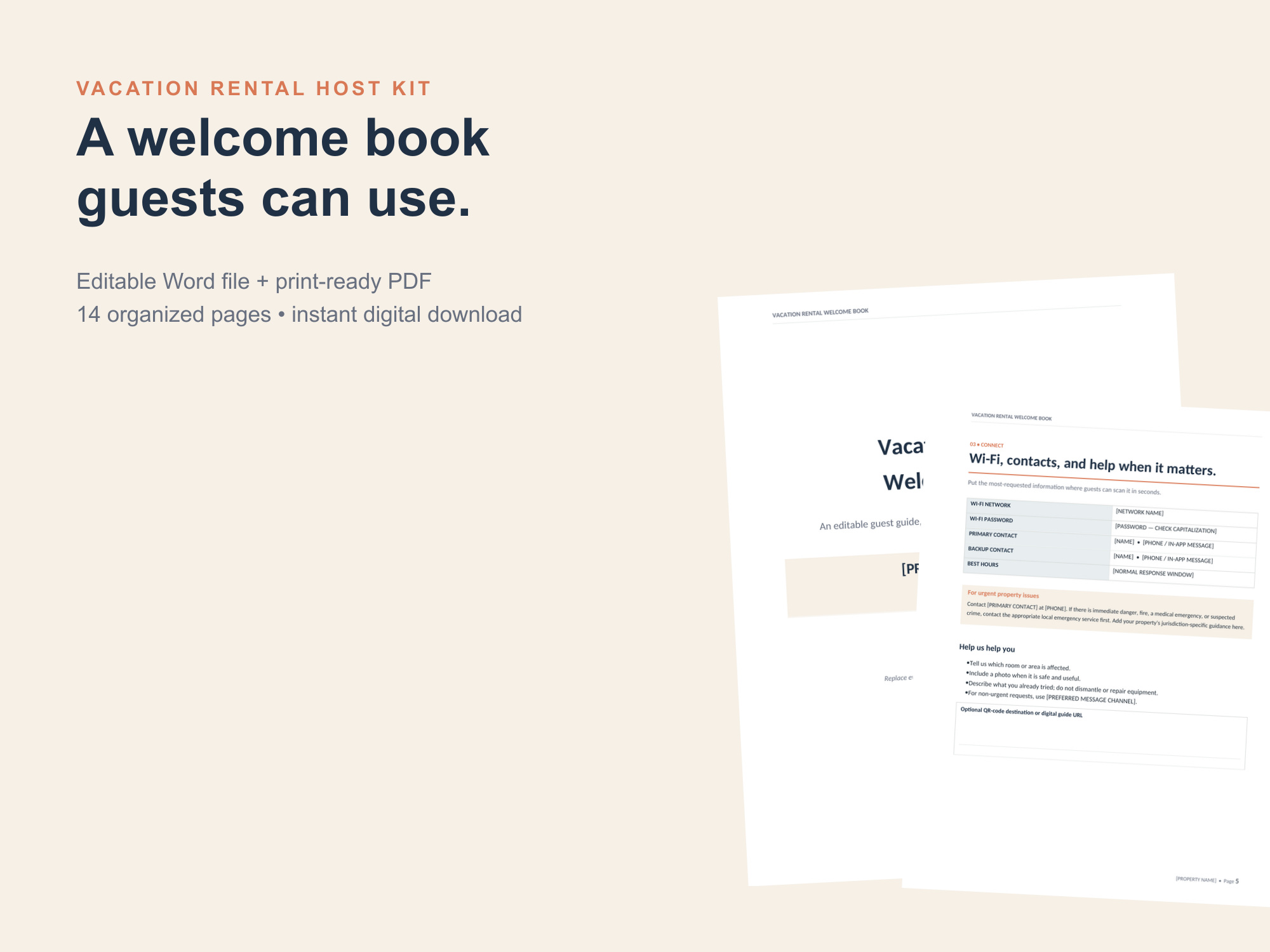 Vacation Rental Welcome Book Kit preview