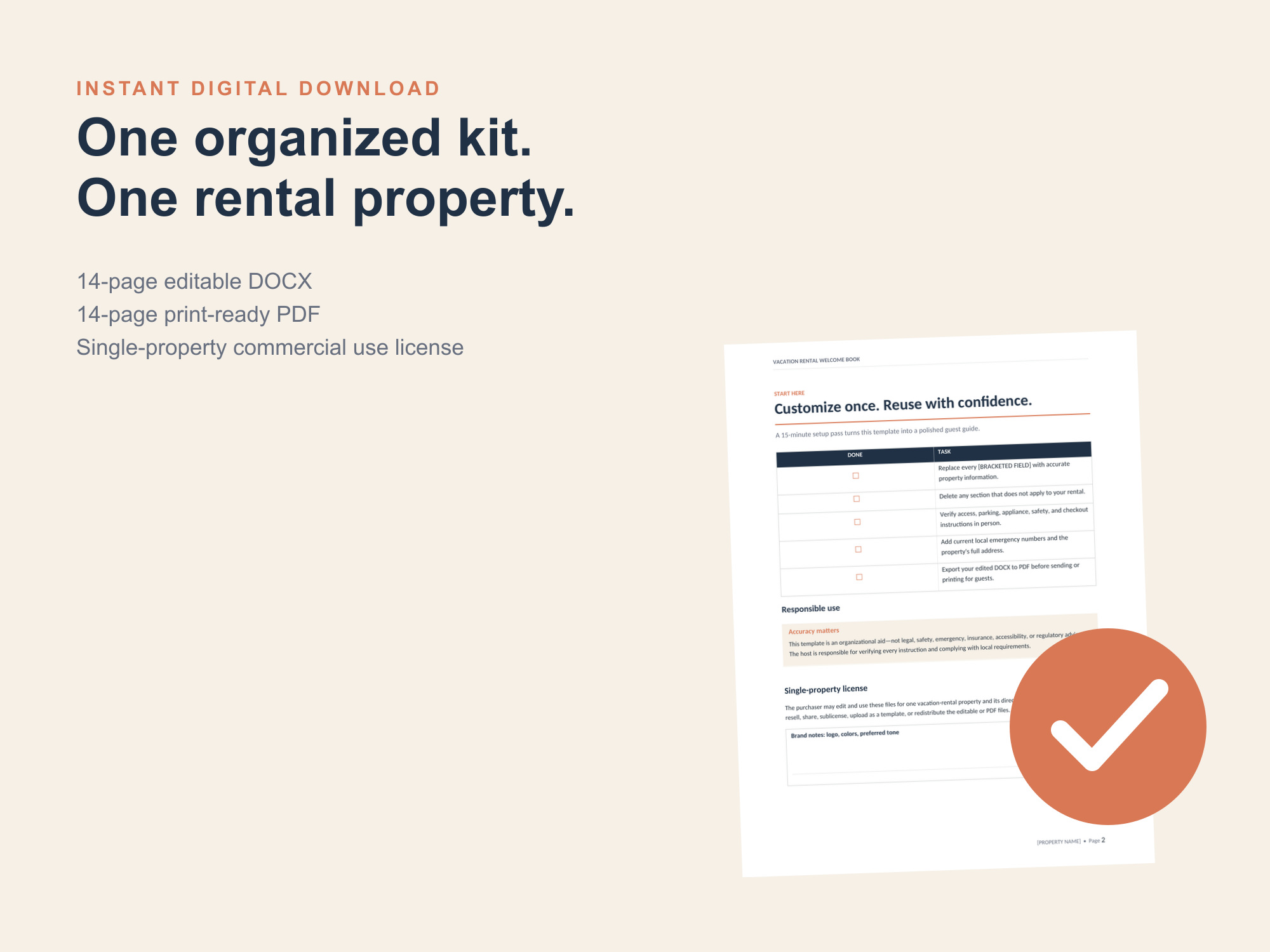 Vacation rental welcome book kit contents