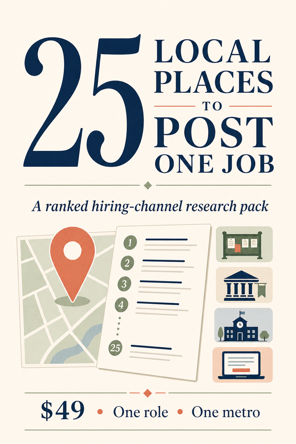 25 local places to post one job — a ranked hiring-channel research pack